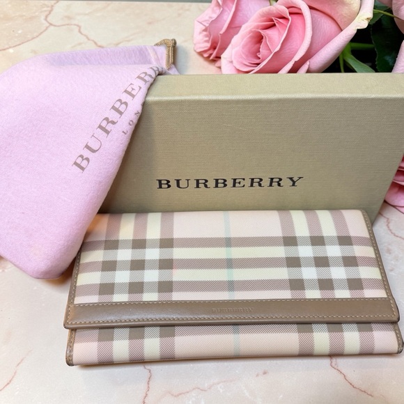 Burberry Handbags - Burberry Candy Check Foldover Long Wallet (A229)